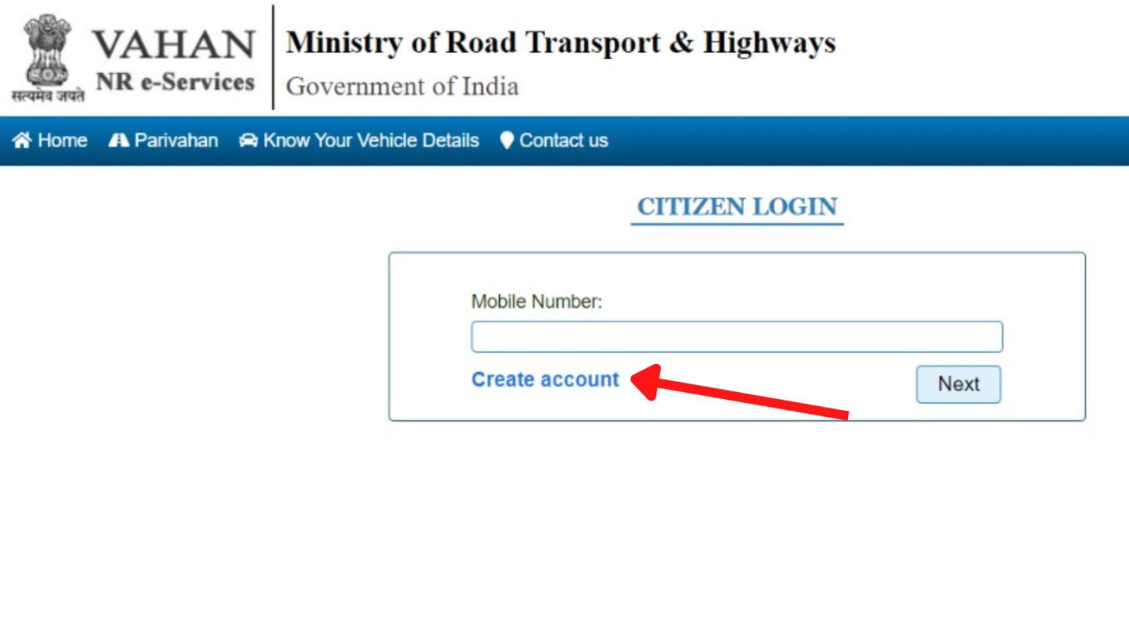 How To Register On Vahan NR e-Services Portal Online 2024