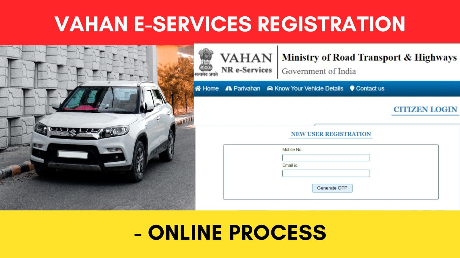 How To Register On Vahan NR e-Services Portal Online 2024