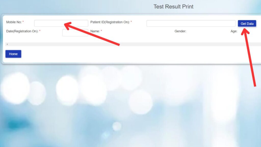 OPD Test results download page
